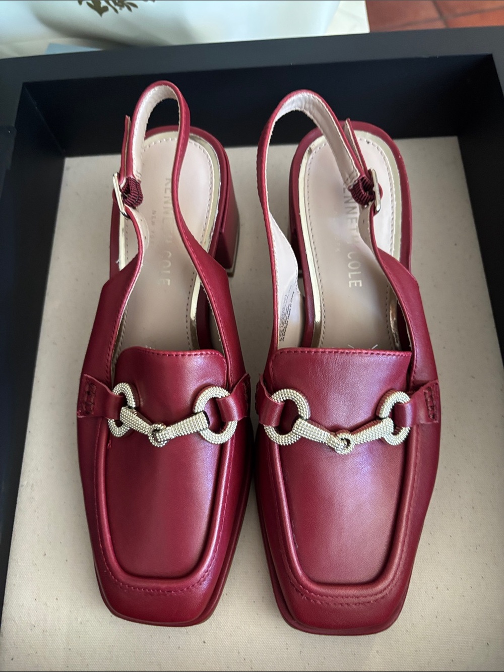 Kenneth Cole  New York Burgundy  Elinas leather sling back loafer
